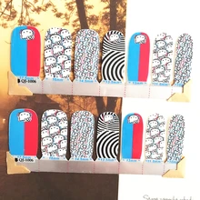 Black White Cartoon cat child Nail Arts Nail Sticker Waterproof Nail Decal Sticker Gel Polish French