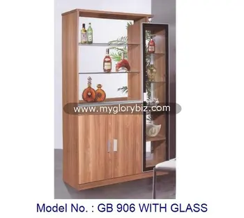 Simple Stylish Wooden Display Cabinet With Glass Living Room