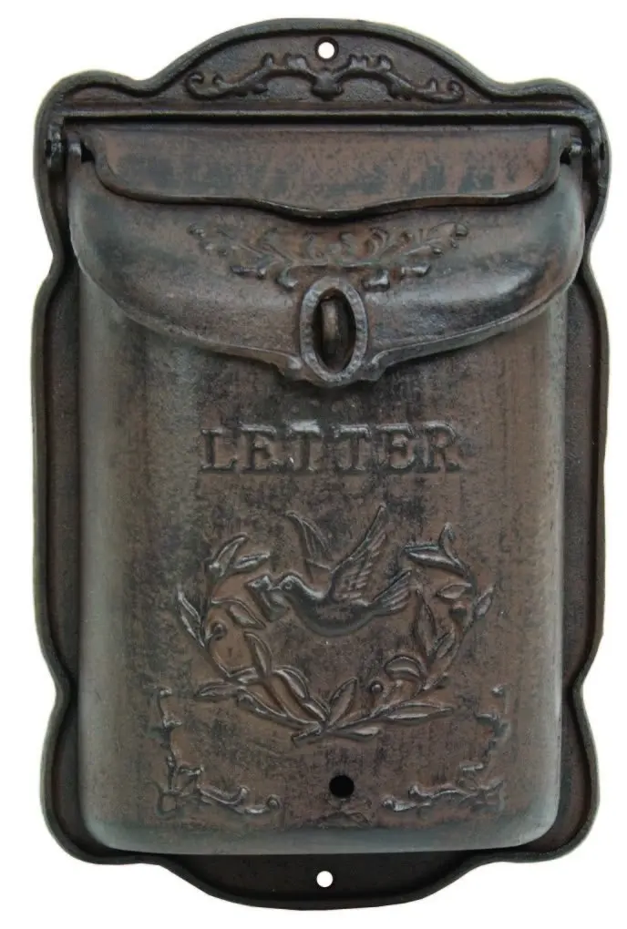Cast Iron Mailbox Metal Mail Box Wall Mount Lockable