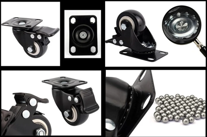 2 inch wheel casters black pvc small castor wheels  furniture caster wheel