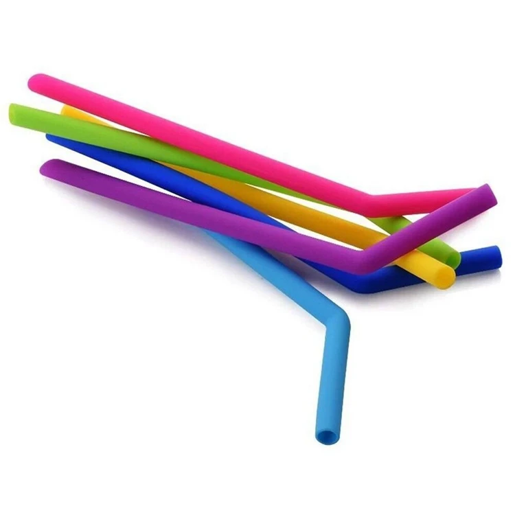 Reusable Silicone Rubber Drinking Straw Sets With Brush And Bag Buy