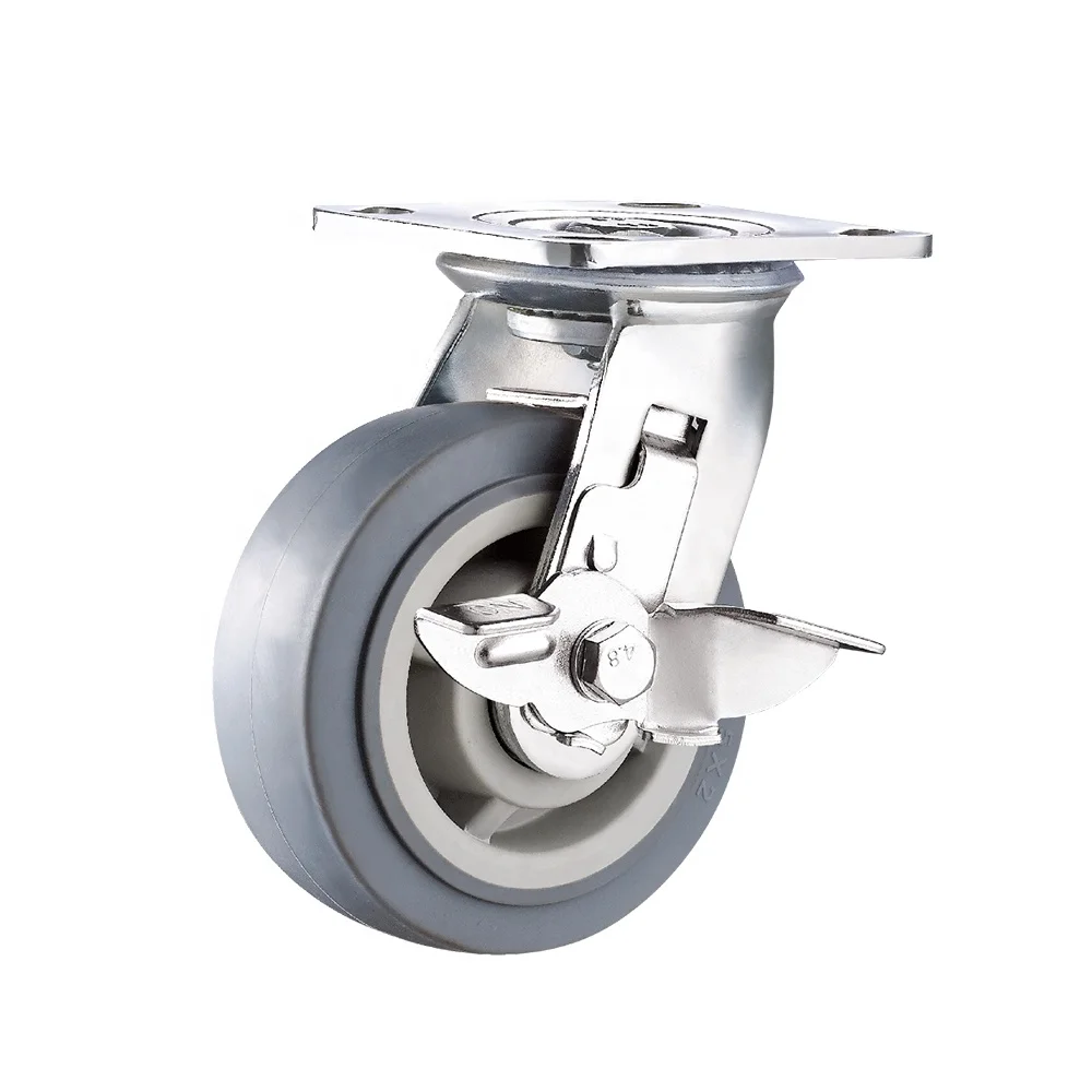 6 inch 150mm Industrial Heavy Duty Widely Use Polyurethane PU Double Ball Caster Wheels
