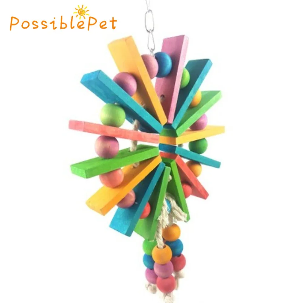 Flying Bird Toy Wooden Toys Parrot Colorful Ladder Parrot Bite Bird Toy