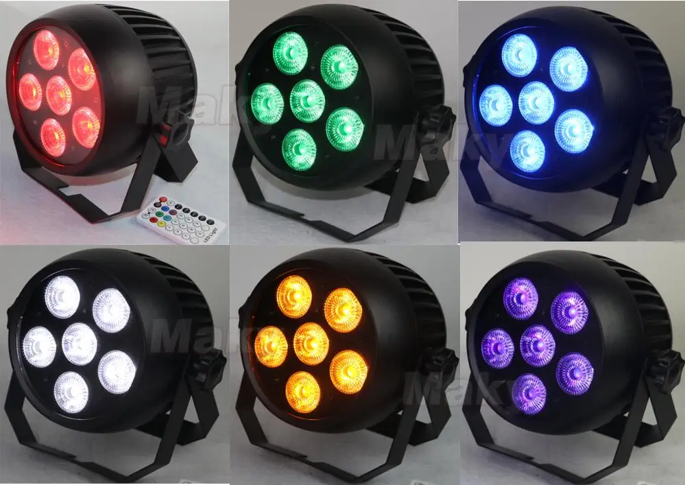 Waterproof Ip65 Stage Light Wireless 6 X 18w Rgbawuv 6in1 Battery