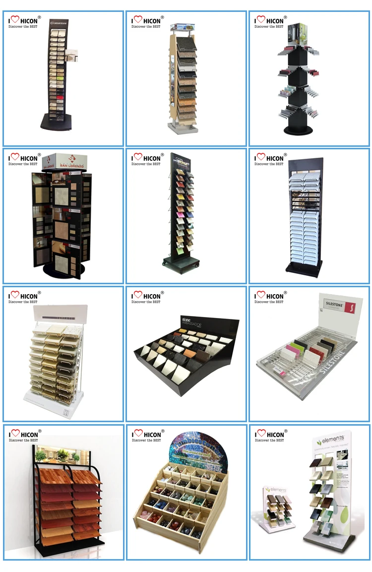 Merchandising Heavy Duty Free Stand 2row Ceramic Tile Stone Slab Lays Flooring Display Rack