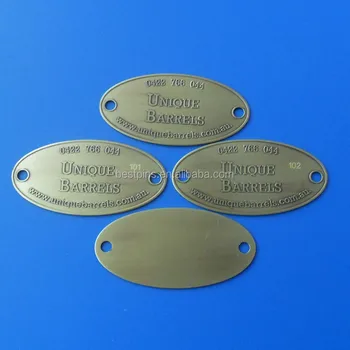 2 Holes Brass Metal Label Tags With Laser Number For Furniture - Buy ...