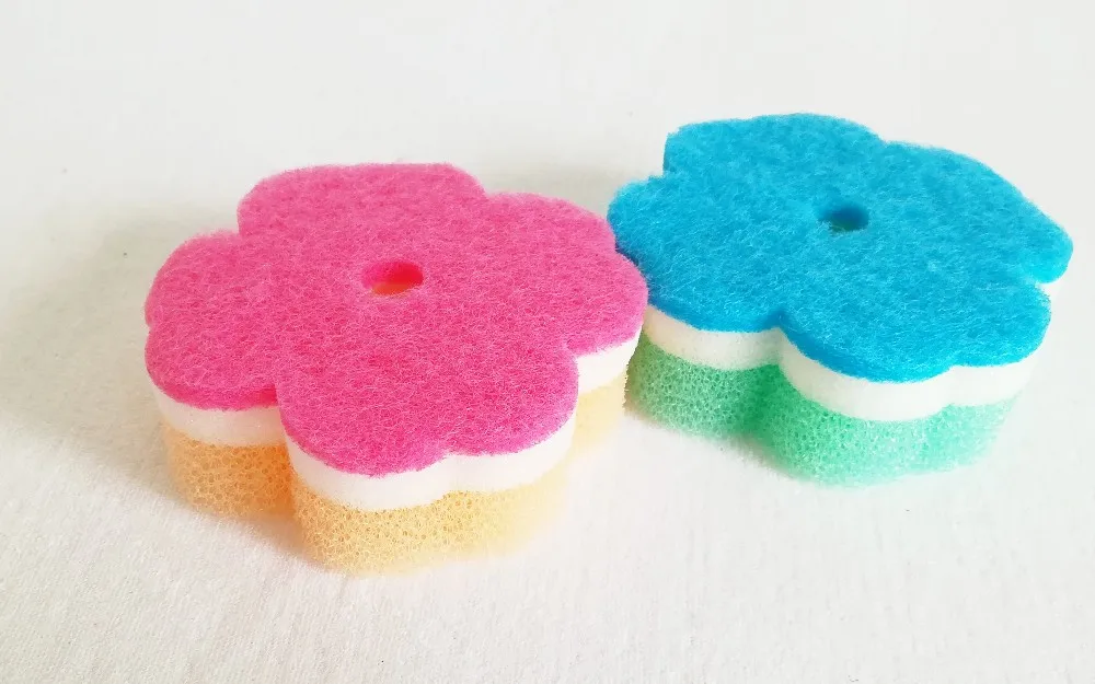 Allpurpose Flower Shaped Easy Cleaning Nonabrasive Sponge Scrubber