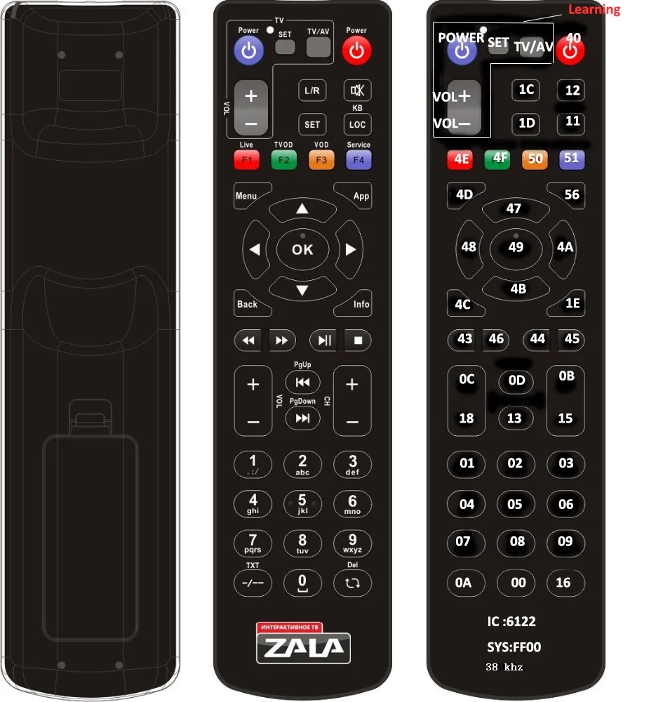 20 Keys Credit Card Remote Controller Cr2025 Battery Rc5 Code Buy