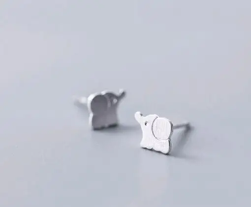 lovely simple 925 sterling silver brushed mini elephant ear studs.jpg
