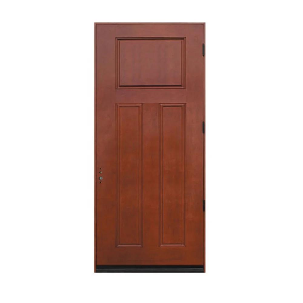 Multifunctional Wood Grain Texture Exterior Back Doors With Glass