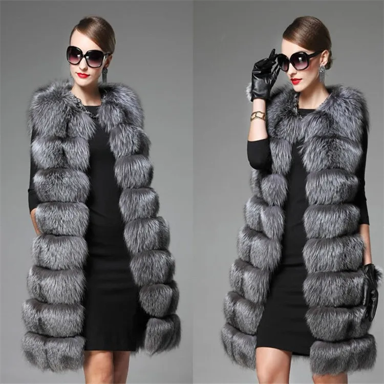 long fur vest with hood