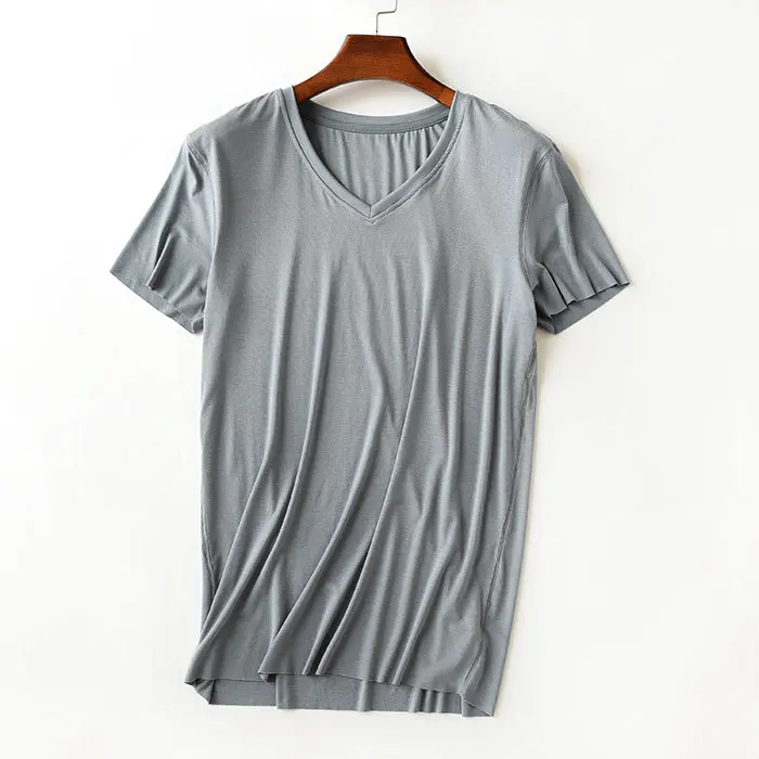 Wholesale Bamboo Clothing Mens V Neck Blank High Quality Bamboo Fiber T