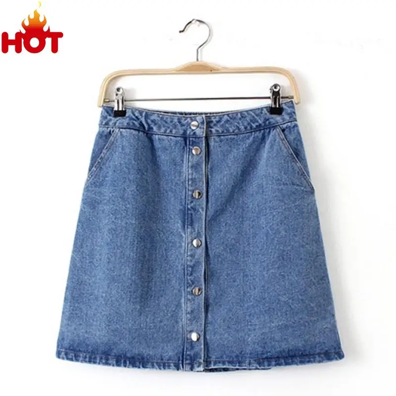 buy jeans skirt women 2015 autumn button denim skirts fashion casual school skirt jupe femme harajuku saia jeans a line pocket skirt in cheap price on m alibaba com alibaba com