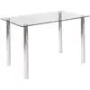 hot sale amazon tempered glass dining table set with stainless steel leg