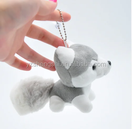 husky plush keychain