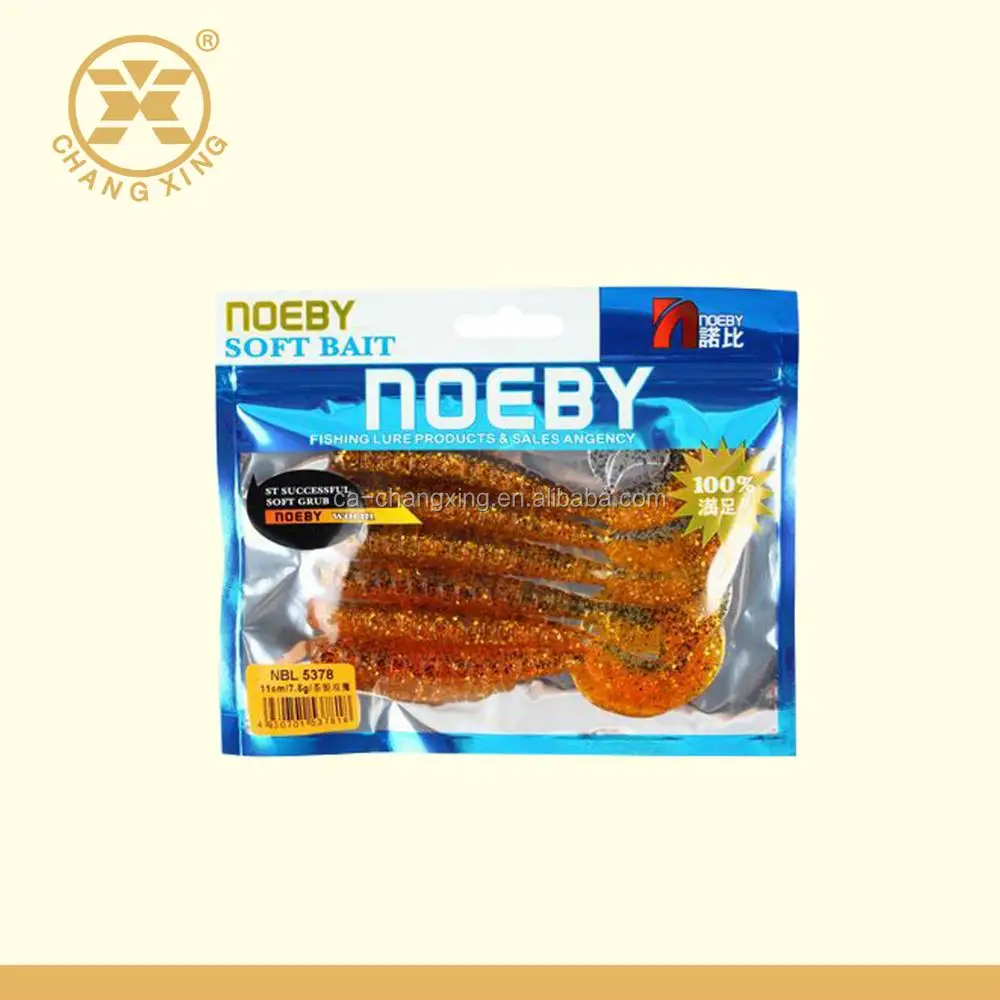 Custom Printing Soft Plastic Fishing Lure Packing / Fish Bait Packaging