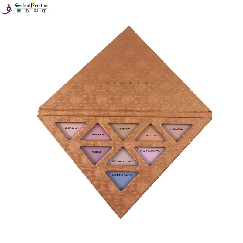 Matt Black Eye Shadow Cardboard With Mirror Custom 8pcs Makeup