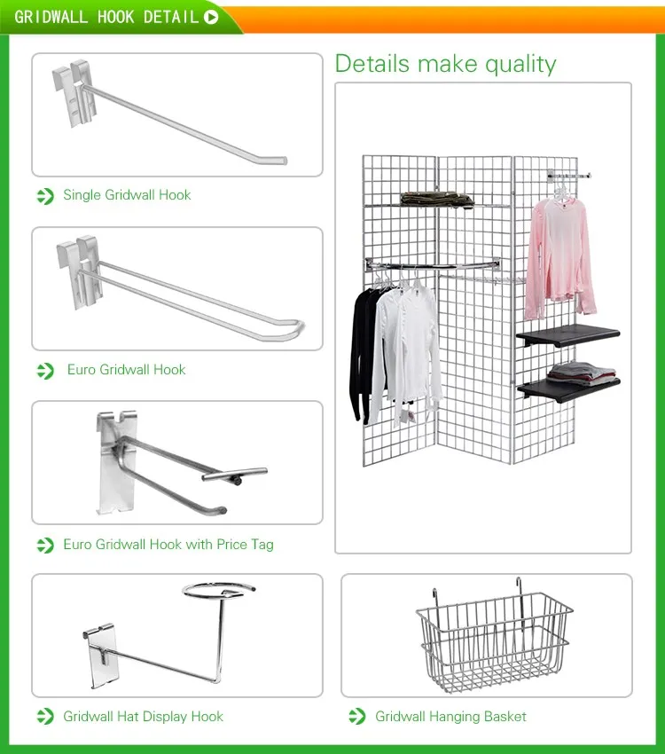 Double Prong Slatwall Hook With Overarm,Looped Euro Hook With Ticket