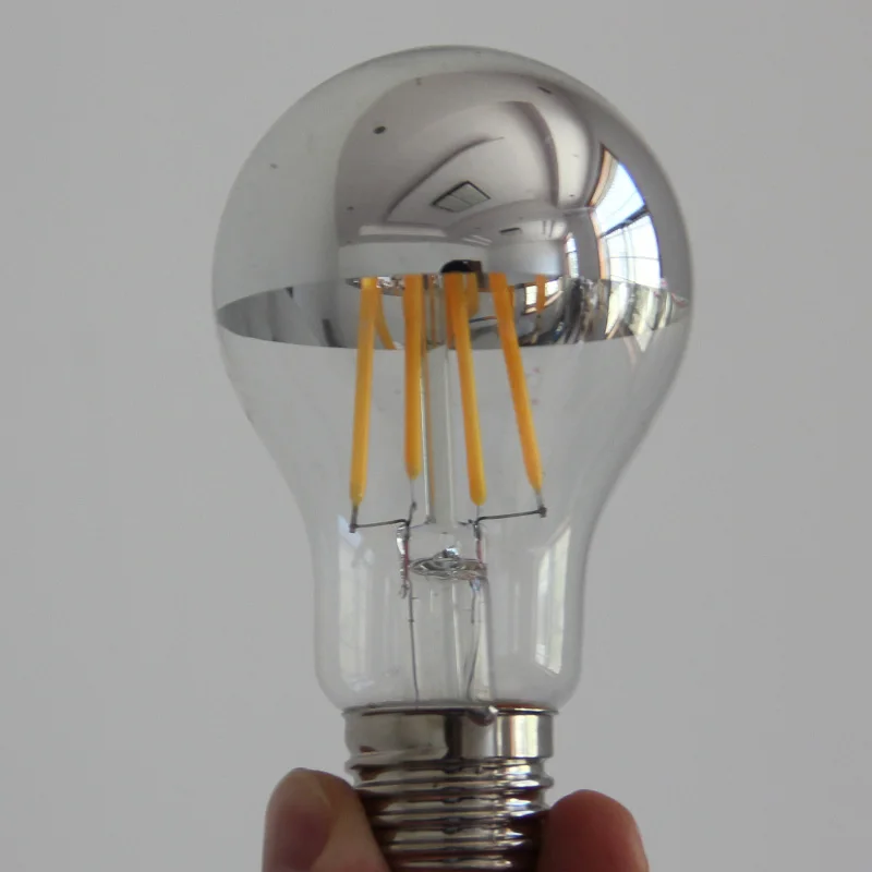 Half chrome A19 led filament bulbs