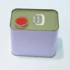 Wholesale 2L Rectangular Metal Tin Can for Paint/Oil/Adhesive/Lubricant with Plastic Stretch Lid and Handle