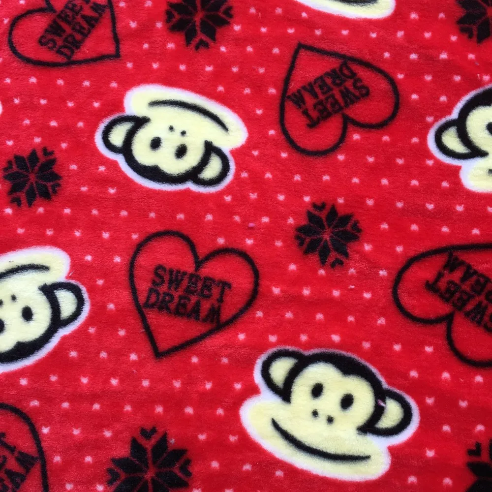 customized cartoon pattern printed flannel fabric