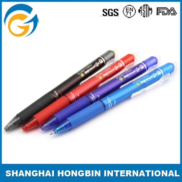 3 Color Gel Ink Pen Eraser With Plastic Black Cover Ball Pen Ink Eraser