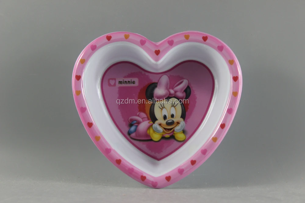 Popular Melamine Heart Shaped Dinner Bowls For Children