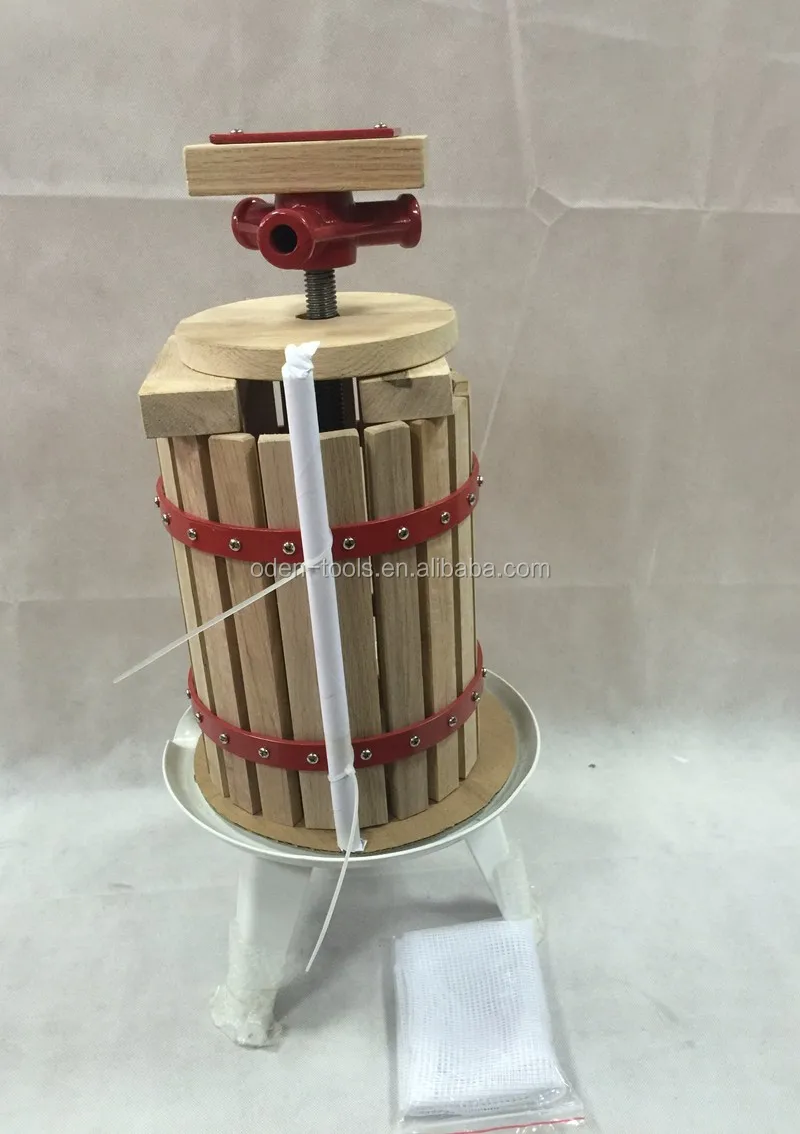 High Quality Basket Fruit Press 6l & Manual Wooden Juice /grape /apple