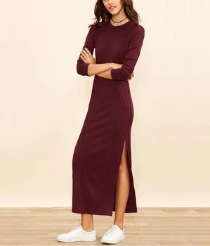 ribbed bodycon maxi dress