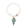 2018 Fashion Jewelry Custom Bracelet Sesame White Turquoise Beads Gold Plated Triangle Druzy Bangles