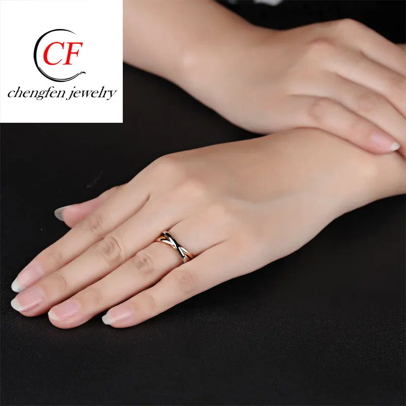 Factory Direct Selling Cheapest Special 3 Tone Ring Custom Stainless