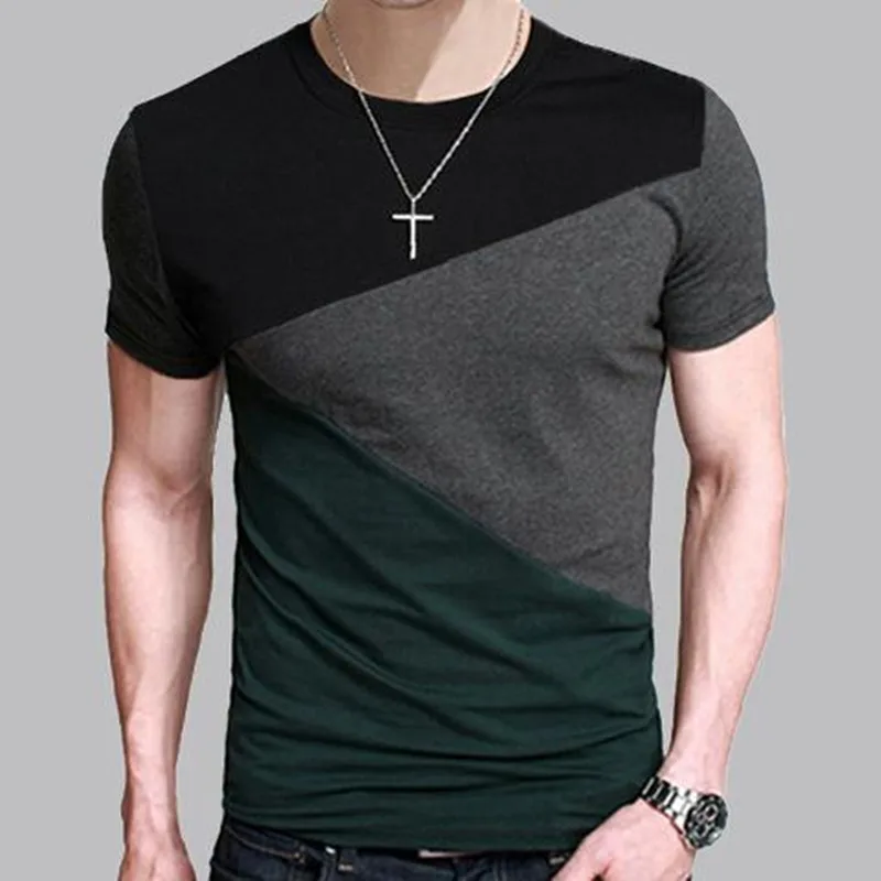 8 Designs Mens T Shirt Slim Fit Crew Neck T shirt Men Short Sleeve Shirt Casual
