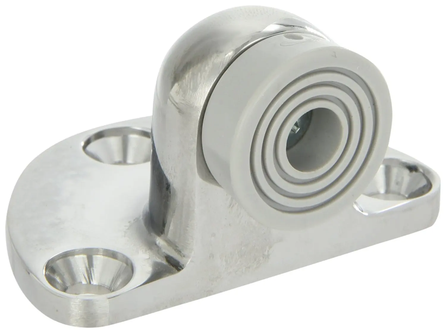 Rockwood 480.26 Brass Door Stop, #12 x 1-1/4" FH WS Fastener with Plastic Anchor, 2-1/2" Base Width x 1-3/4" Base Length, 1-5/8" Height, Polished Chrome Plated Finish