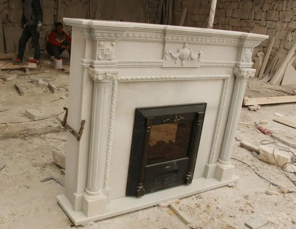 New Fashion Victorian Style Antique White Marble Electric Imperial