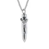 2019 New Design Stainless Steel Necklace Long Silver Bullet With Jesus Necklace Pendant For Men