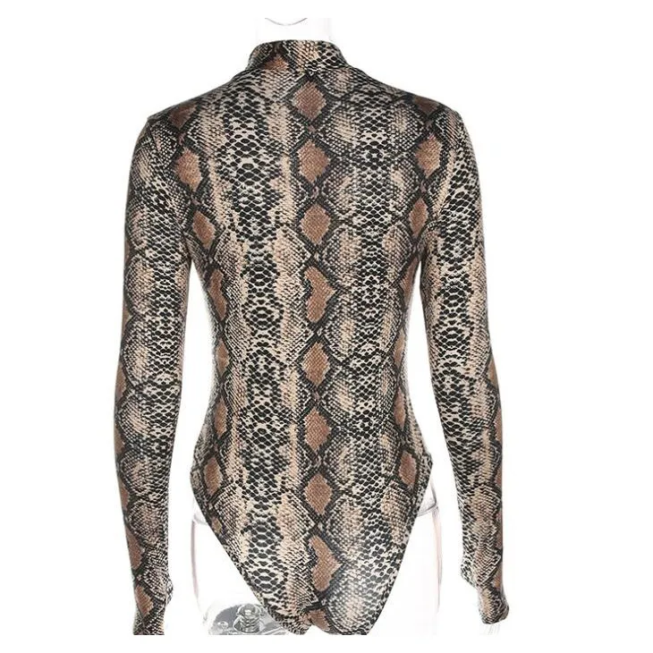 snakeskin print bodysuit