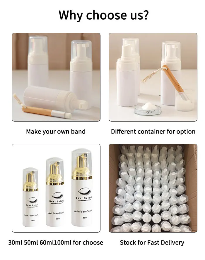 Custom Lash Splash Lashshampoo Cleanser Gentle Pink Eyelash Shampoo