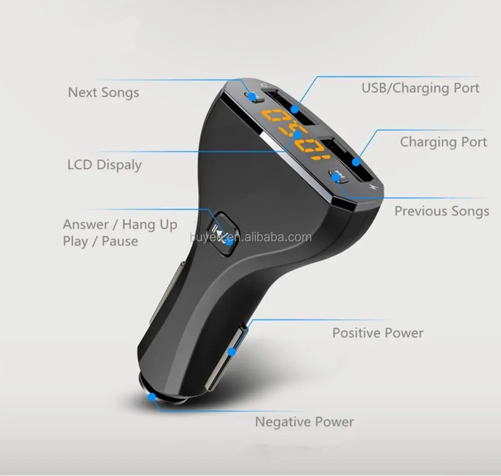 Ce Rohs High Quality 2 Usb Wireless Car Charger,Mobile Phone Battery