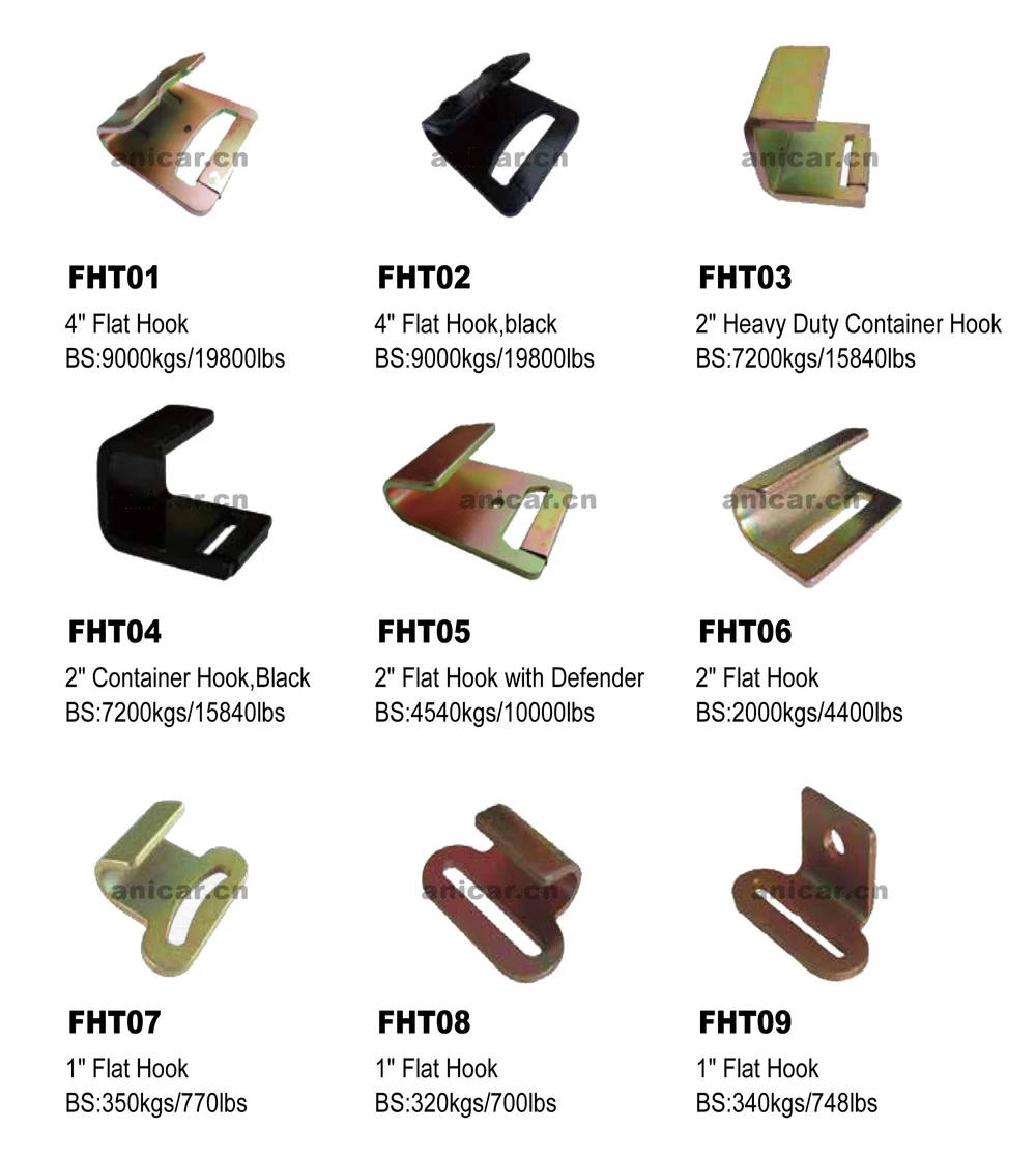 Fht05 2 Flat Hook With Defender For Tie Down Webbing Straps Buy Flat Hook Tie Down Strap Product On Alibaba Com