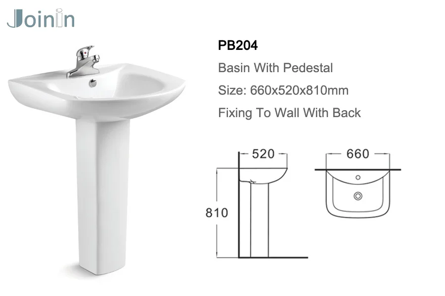 Hot sell Pakistan Sanitary Ware ceramic Bathroom Wash Hand Pedestal Basin  (PB204)