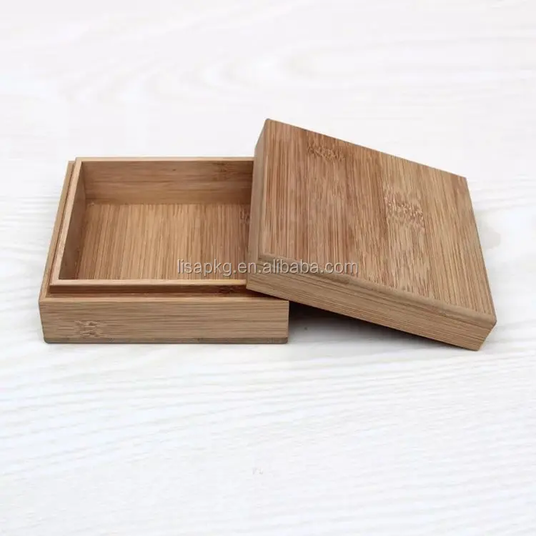 square wooden box with lid