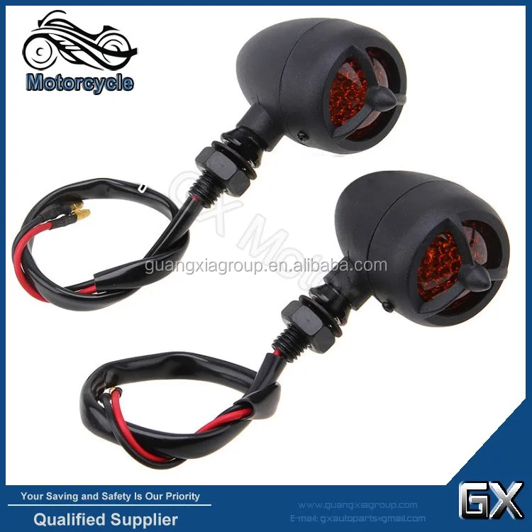 2pcs Chrome Turn Signals For Motorcycle Warplane Propeller Victory