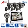 ANRAN 4ch outdoor cctv camera usb dvr surveillance system 1080P NVR with HD LCD monitor