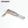 Right Angle 1/4" Mono Jack 6.35mm Connector gold plug with Spring