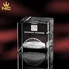 3D Laser Engraved Glass Jet Model Crystal Cube With Company Logo