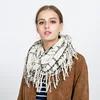 wholesale girl winter warm neckerchief fashion plaid tassel collar tartan cashmere scarf nepal
