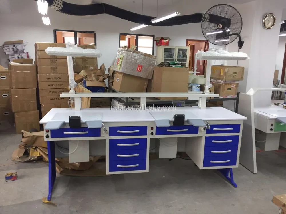 Two Double Person Dental Laboratory Table Dental Lab Work Bench For