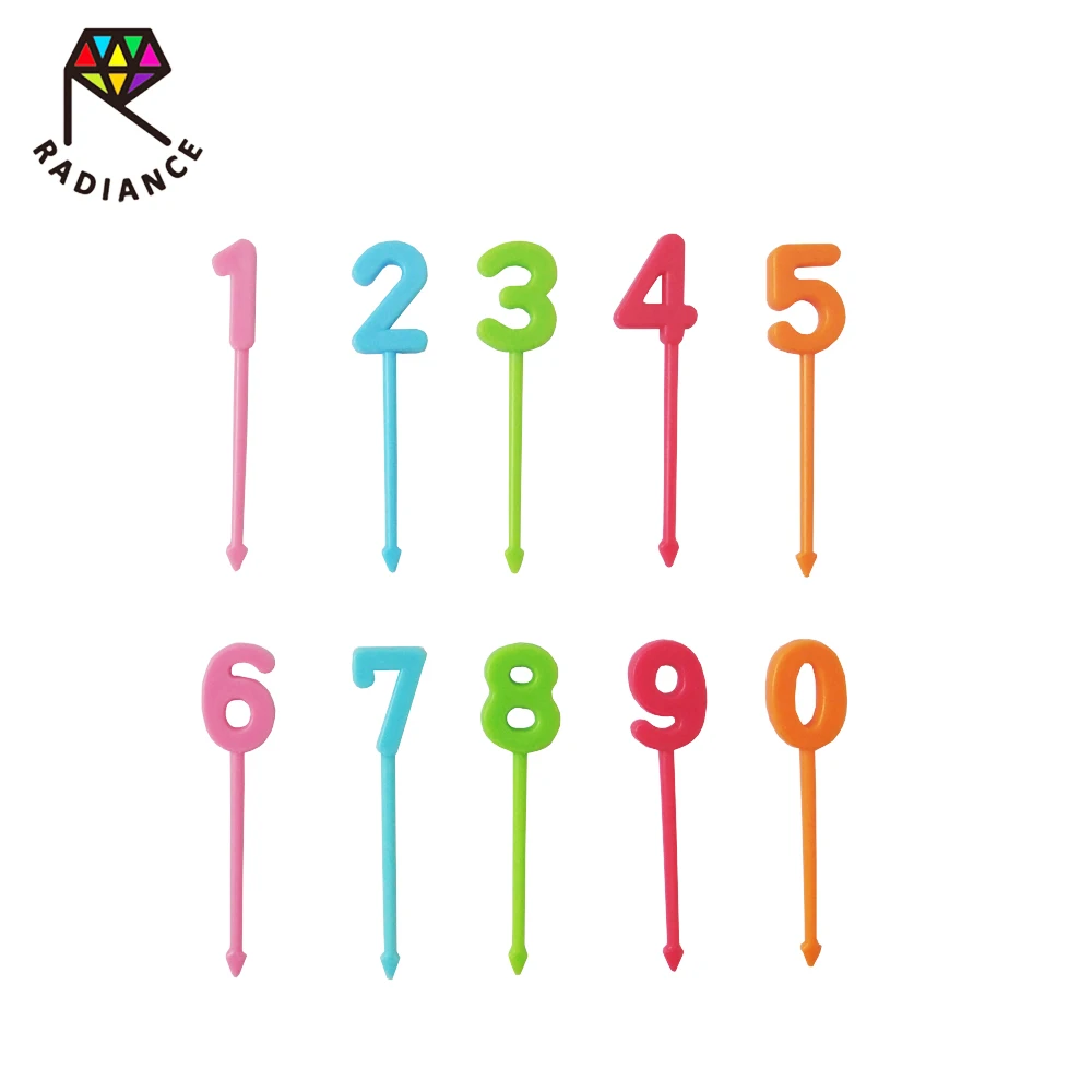 
4.4cm Janpan Quality Birthday Party Number Food Picks Bento Picks Fruit Forks 