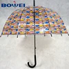 China hot products auto poe material clear plastic umbrella with printing