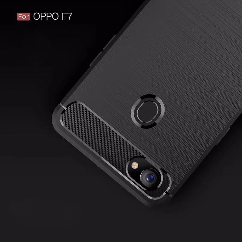 New Arrival Carbon Fiber Tpu case For OPPO F7 brushed tpu soft cover For OPPO F7